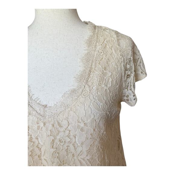 Motherhood Women's Maternity Lace Top Cream Ivory Lined Size Medium M - Picture 4 of 10
